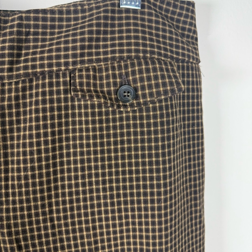 Nine West Plaid Brown Classic Straight-Leg Office Business Pants Size 12 - Picture 2 of 10